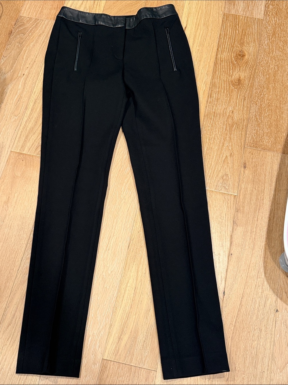 Danier Black Women's Dress Pants with Italian Leather Waistband 6